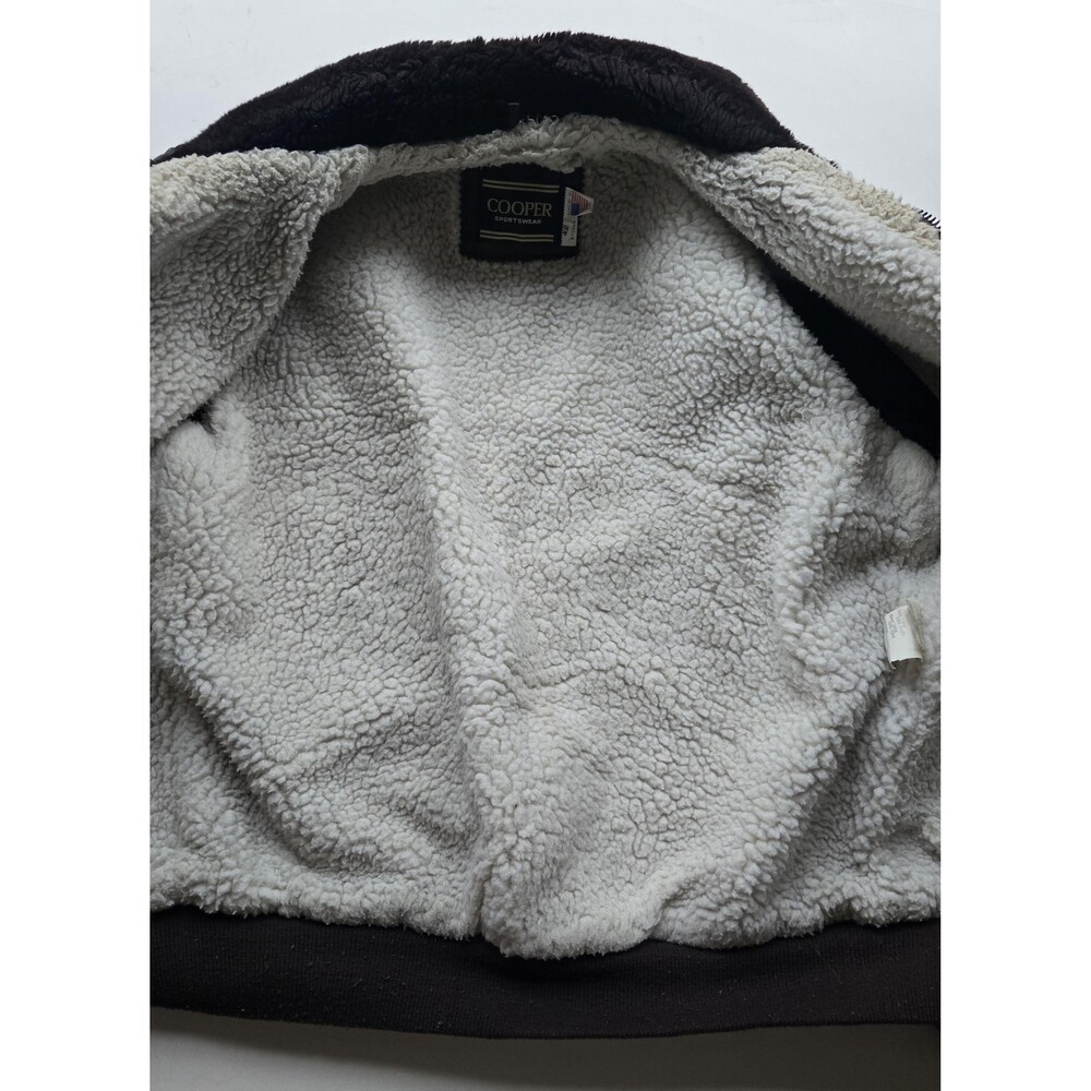 Vintage Brown Real Leather Bomber Jacket Sherpa Lining Mens 42/L XT Fall Winter - Picture 4 of 15